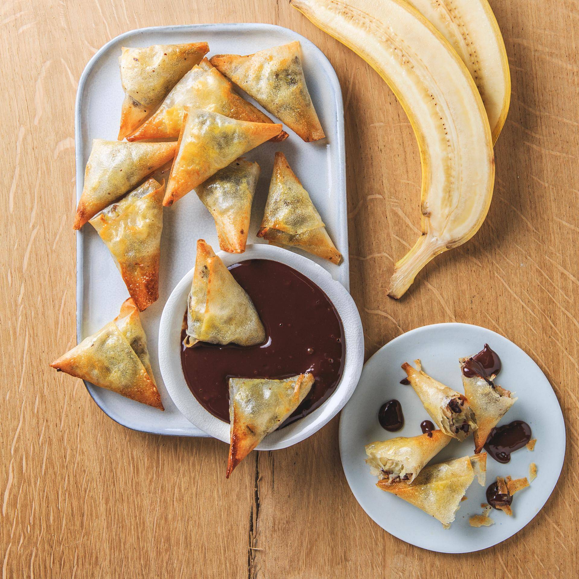 Folhado de banana e chocolate - Receita EASY FRY & GRILL 2 in 1 DIGITAL | Moulinex