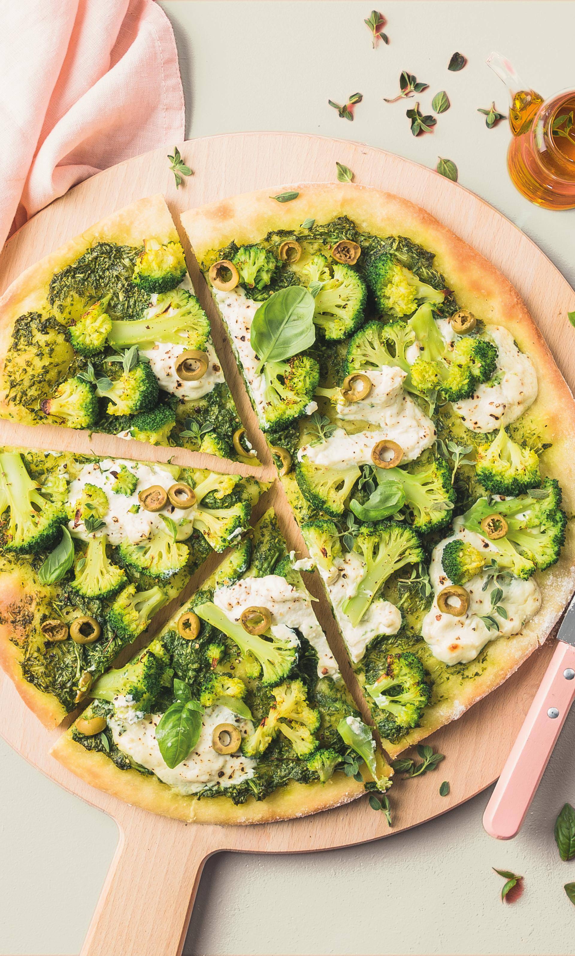 Pizza branca com ricotta e brócolos - Receita Easy Fry XL Surface | Moulinex