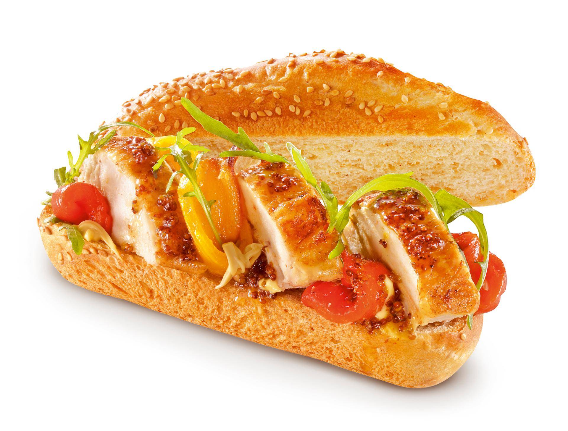 Sandwich gourmet de frango servida com molho de mel - Receita undefined | Moulinex