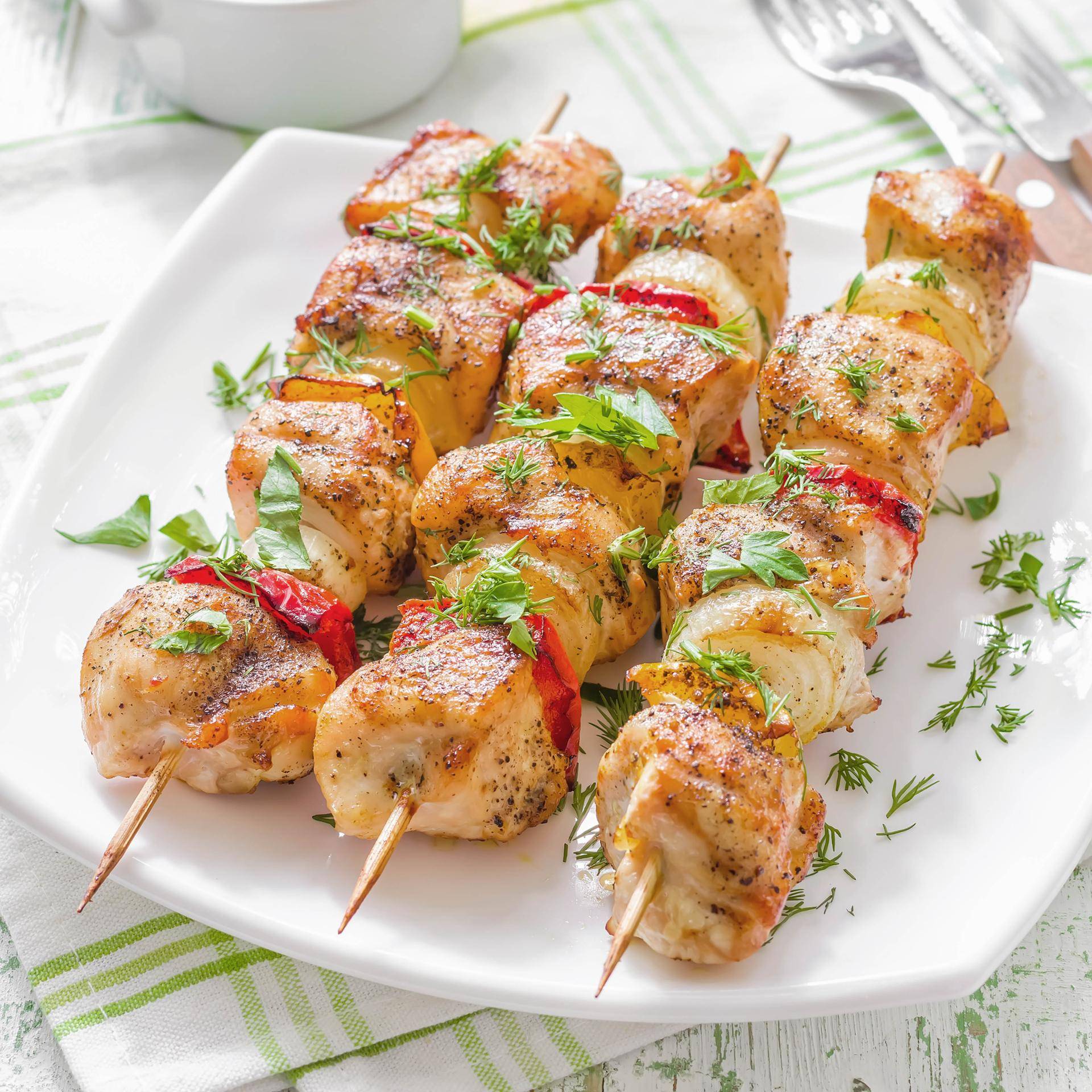 Espetadas de frango e pimentos - Receita Dual EasyFry&Grill | Moulinex