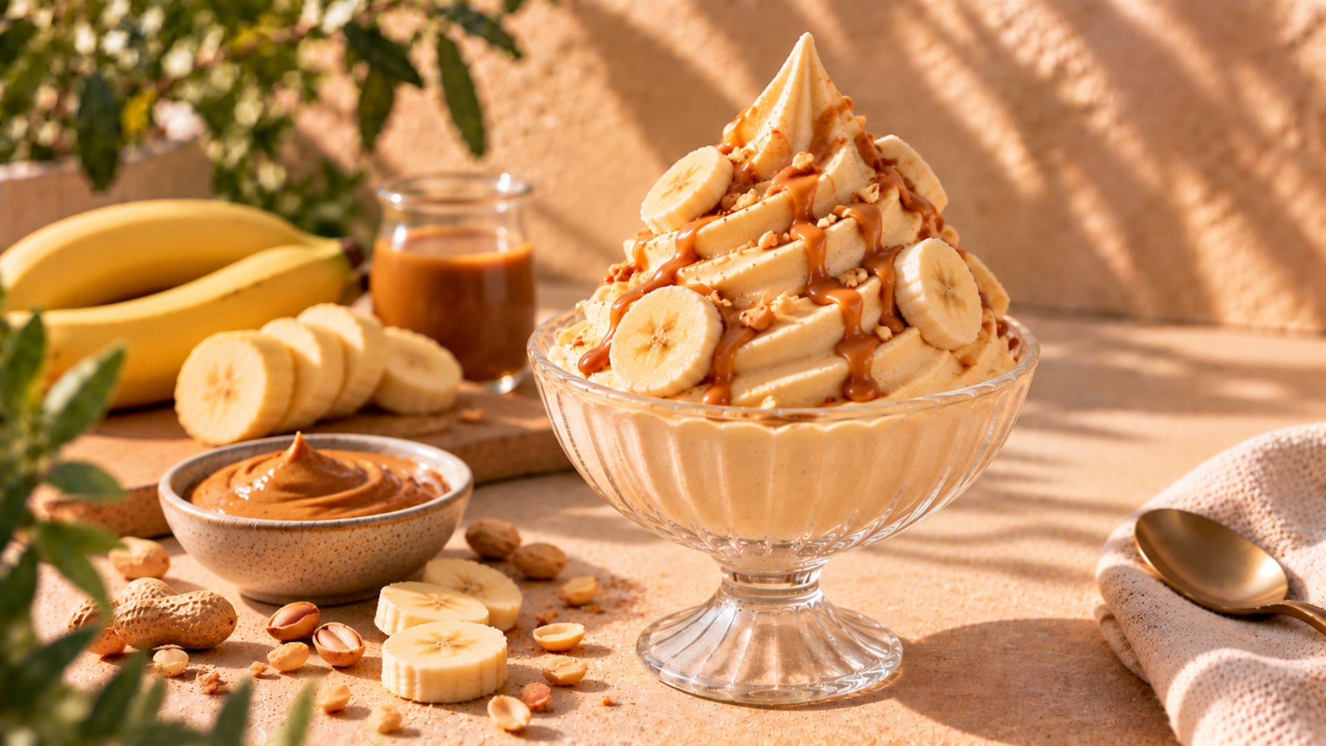 Gelado Cremoso de Banana e Manteiga de Amendoim - Receita Freezi | Moulinex