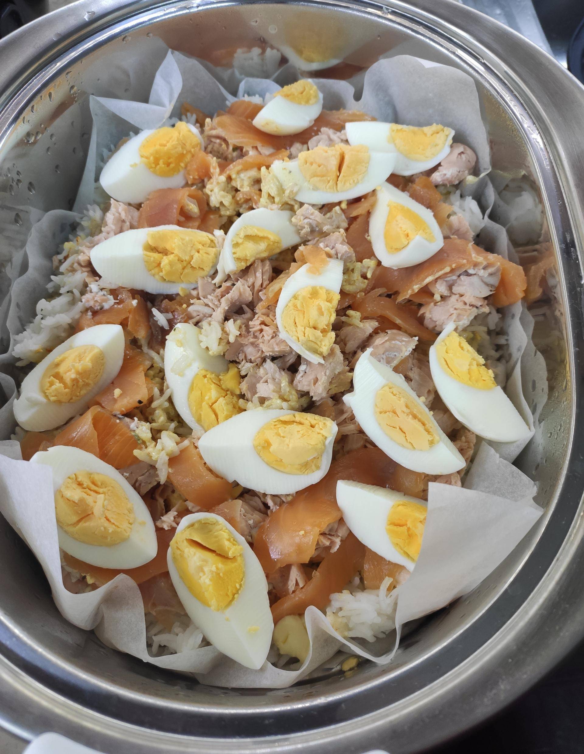 Kedgeree de salmão - Receita Companion Connect XL | Moulinex