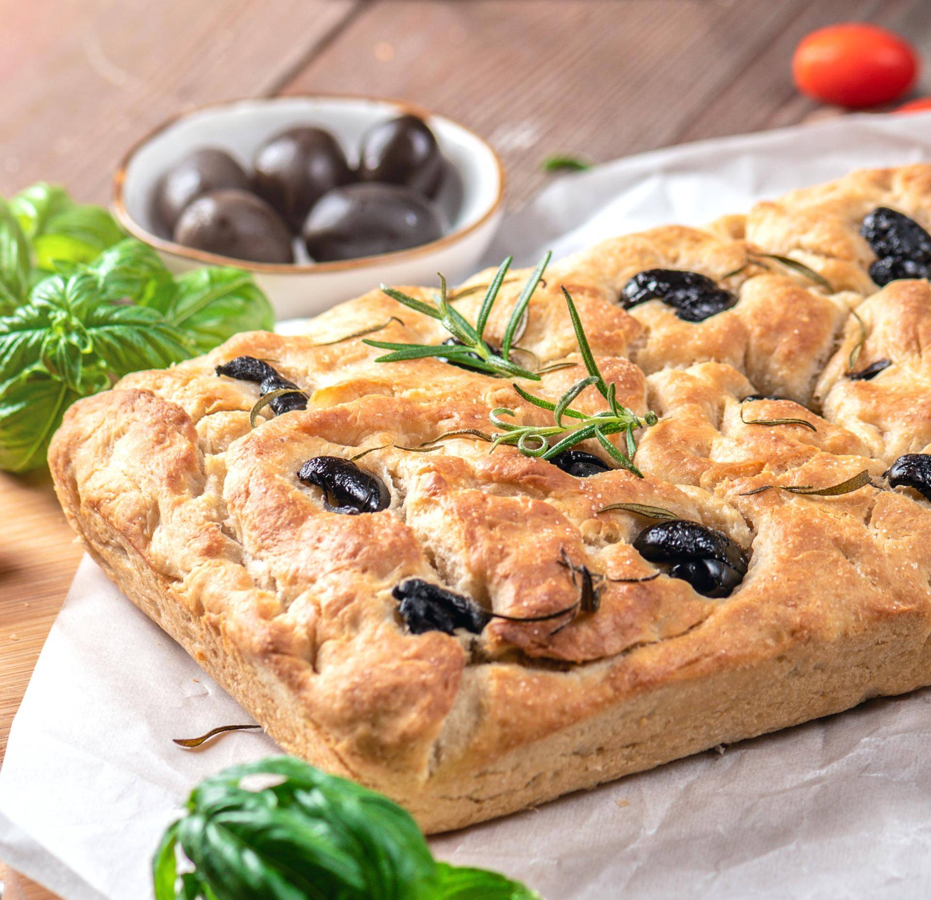 Pão focaccia com ervas e azeitonas Kalamata - Receita undefined | Moulinex