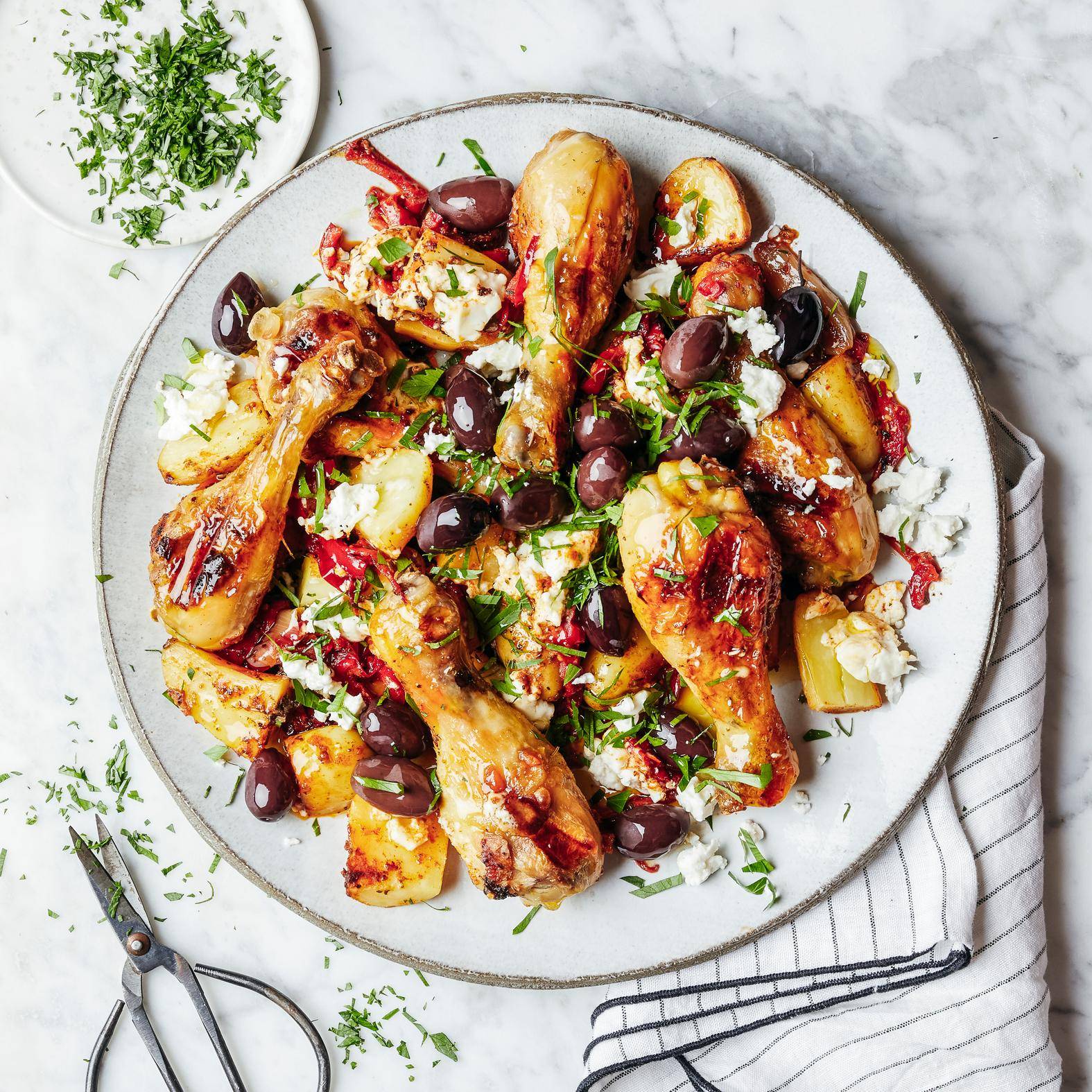 Frango com queijo feta, azeitonas e batatas - Receita OptiGrill 2in1 XL | Moulinex