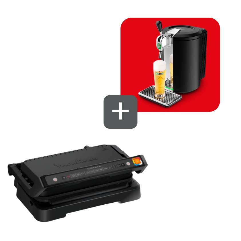 Promo Pack OptiGrill 4 en 1 + Tirador de cerveza KRUPS